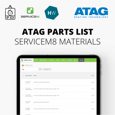 ATAG parts list for servicem8