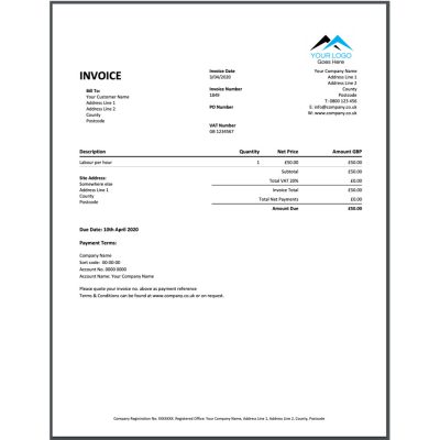 a xero style invoice template for ServiceM8