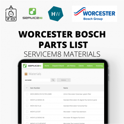 Worcester Bosch parts list for servicem8