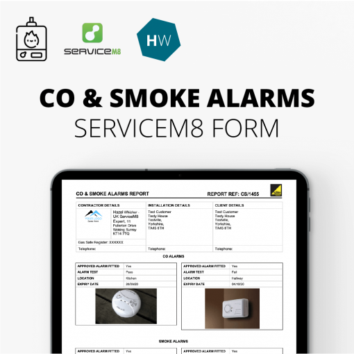 Carbon Monoxide and Smoke Alarms report form for ServiceM8