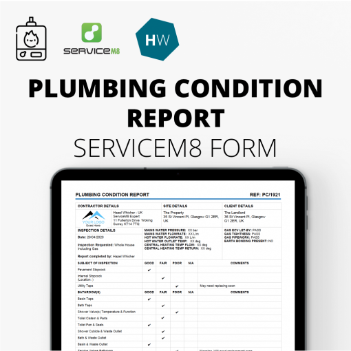 Plumbing Condition Report form for ServiceM8