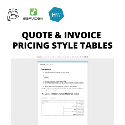 Pricing Tables for ServiceM8 Document Templates