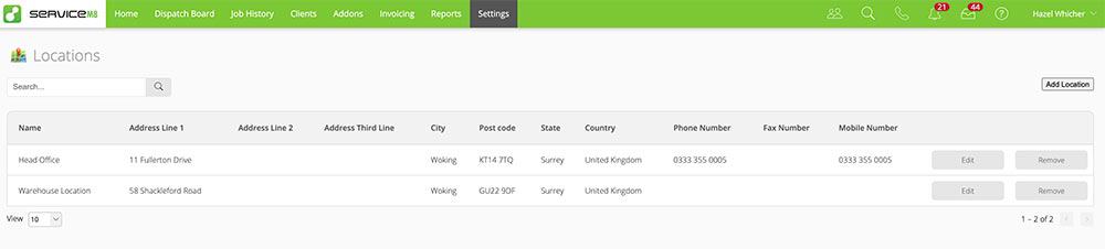 Dispatch Map Multiple Locations in ServiceM8 - Table