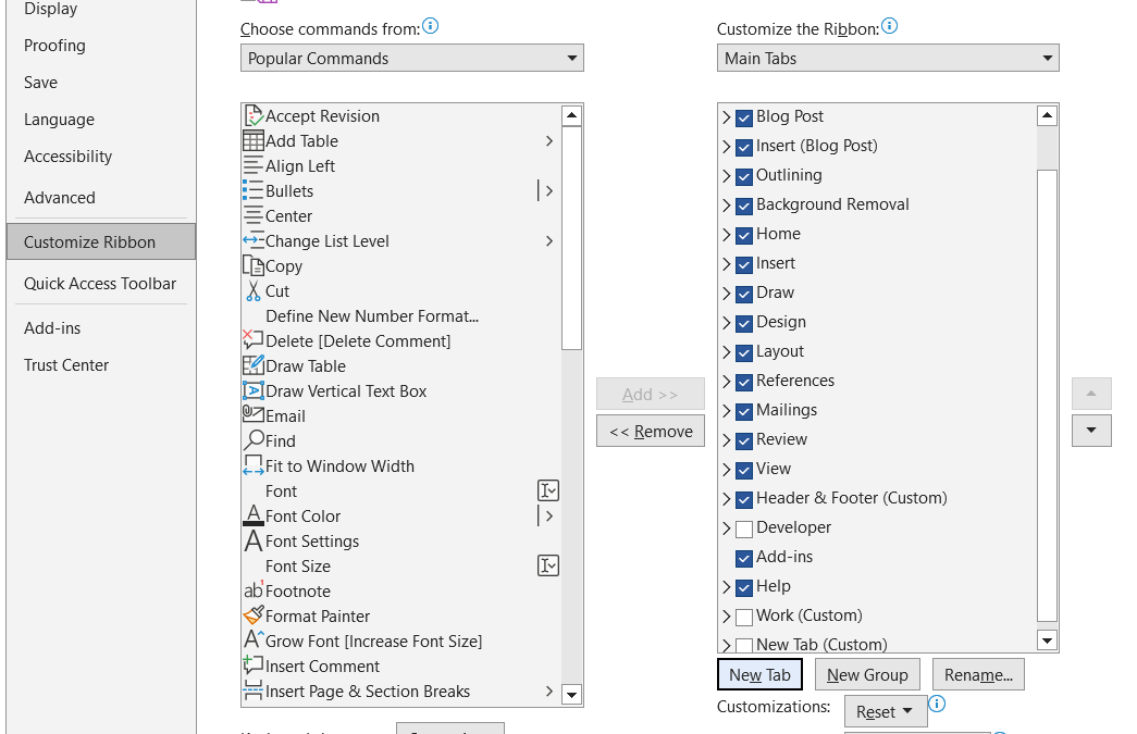 Customise the Word Ribbon to Speed up Making ServiceM8 Forms