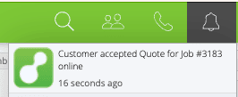 What happens to a job in a queue when quote is accepted