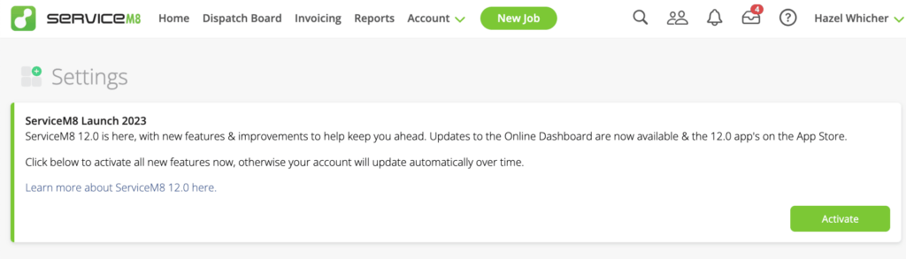 Activate ServiceM8 12