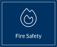 Fire Safety Icon in blue