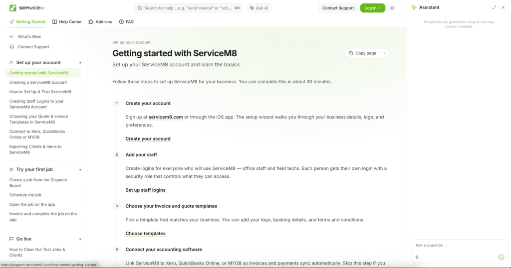 ServiceM8 Help Centre