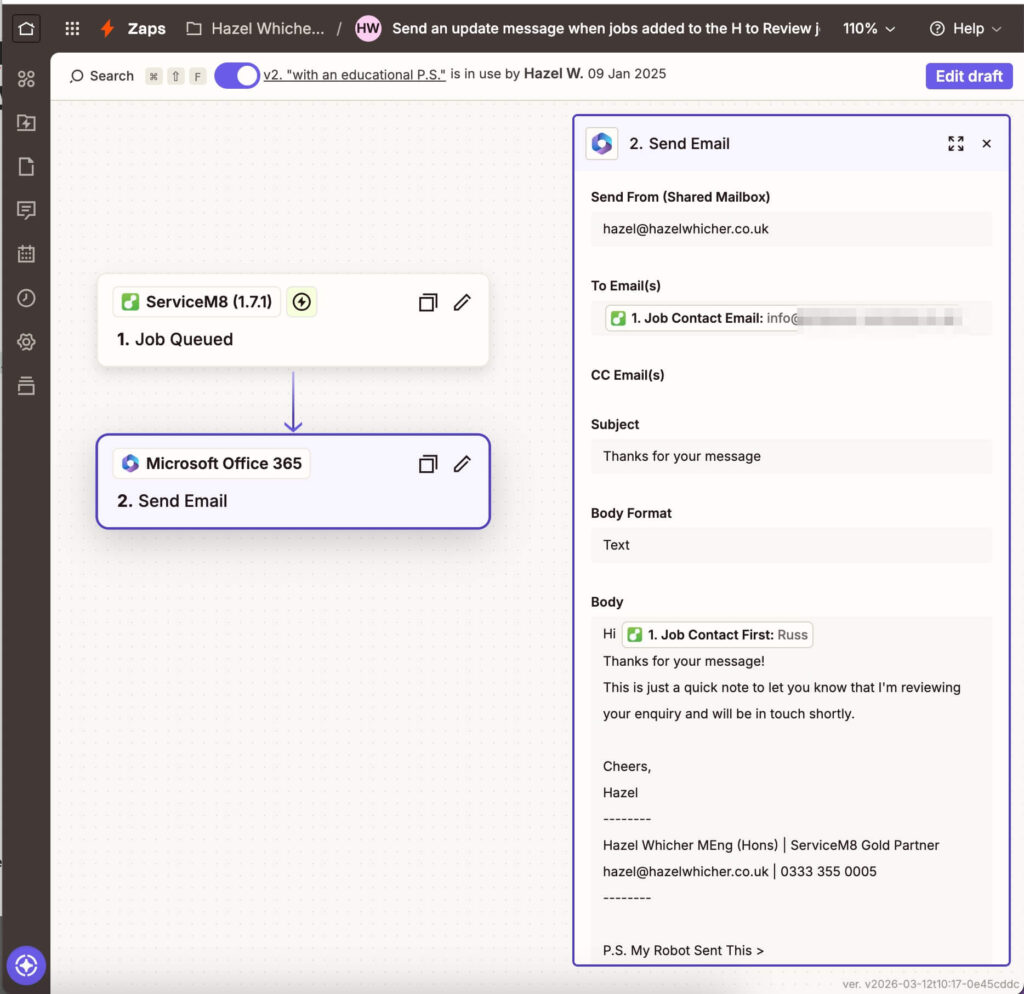 Simple Zap Email Job Queue