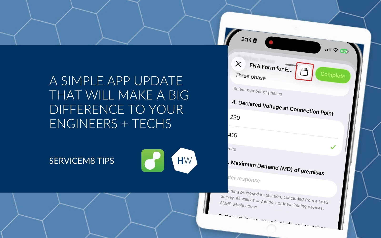 A simple app update that will make a big difference to your engineers + techs